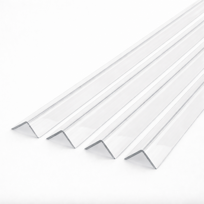 4 x 50x50mm Clear Angles x 1 metre