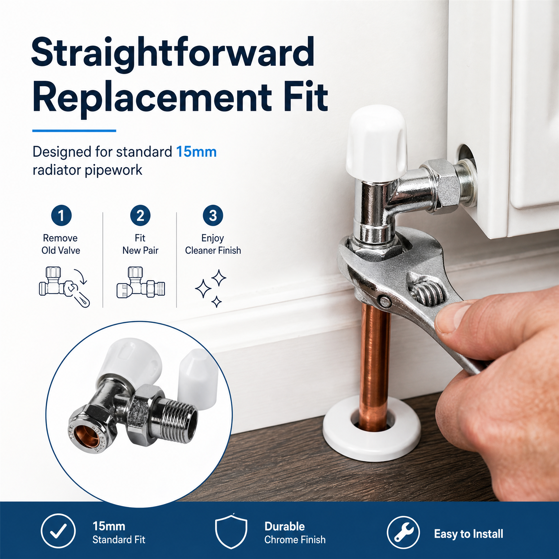 Kartell Angled Radiator Valves LS/WH
