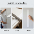 1 x 19mm White Adhesive Taped PVC Flat Bar x 1 Metre