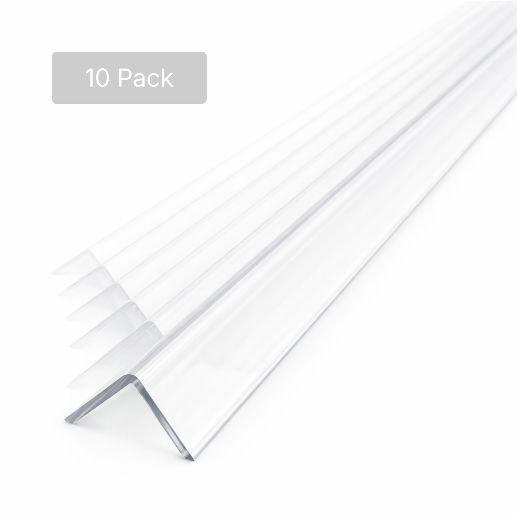10 x 25x25mm Clear Angles x 1 Metre