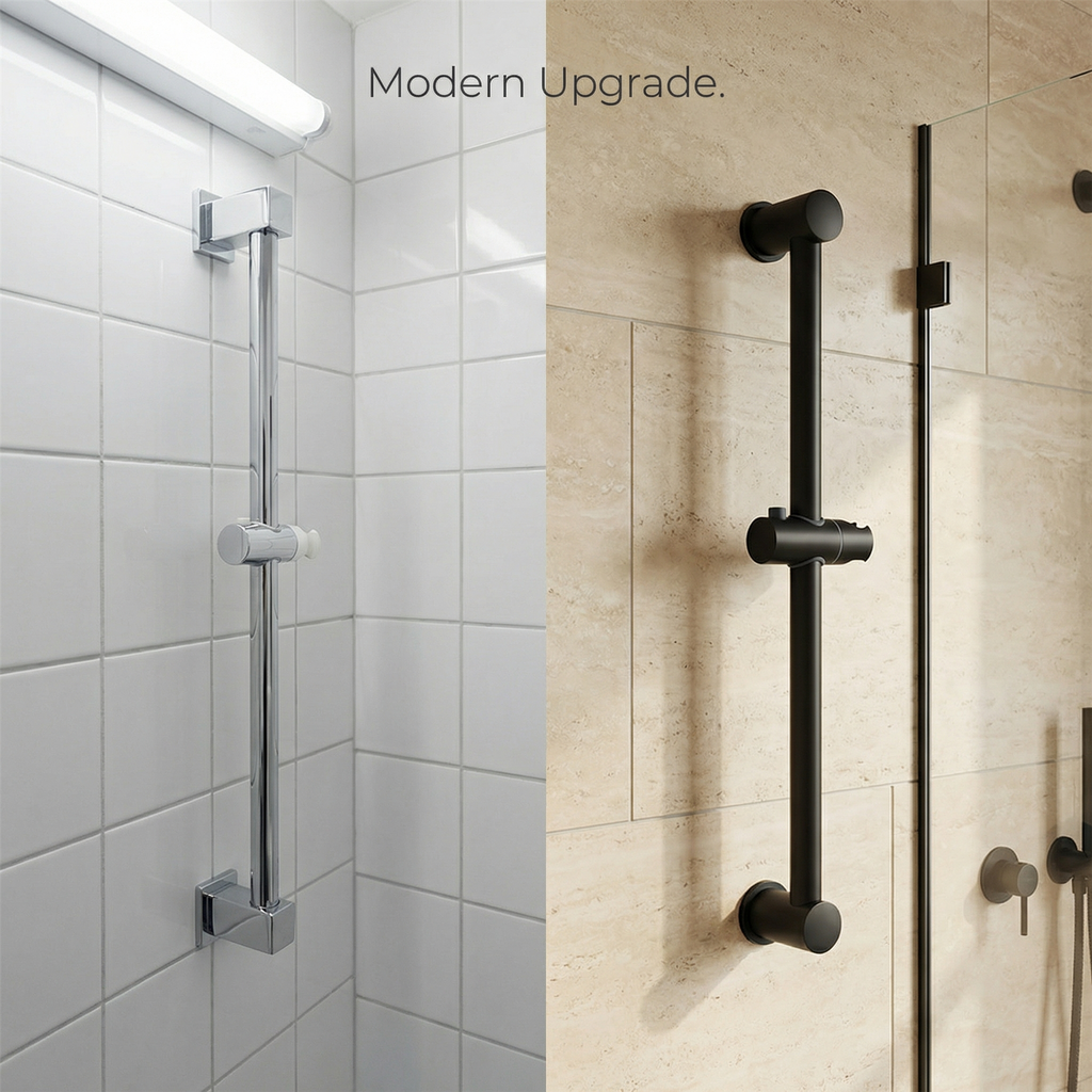 Kartell Nero Matte Black Shower Rail Single Unit