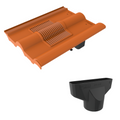 Double Roman Roof Tile Vent - Terracotta (With Pipe Adapter)