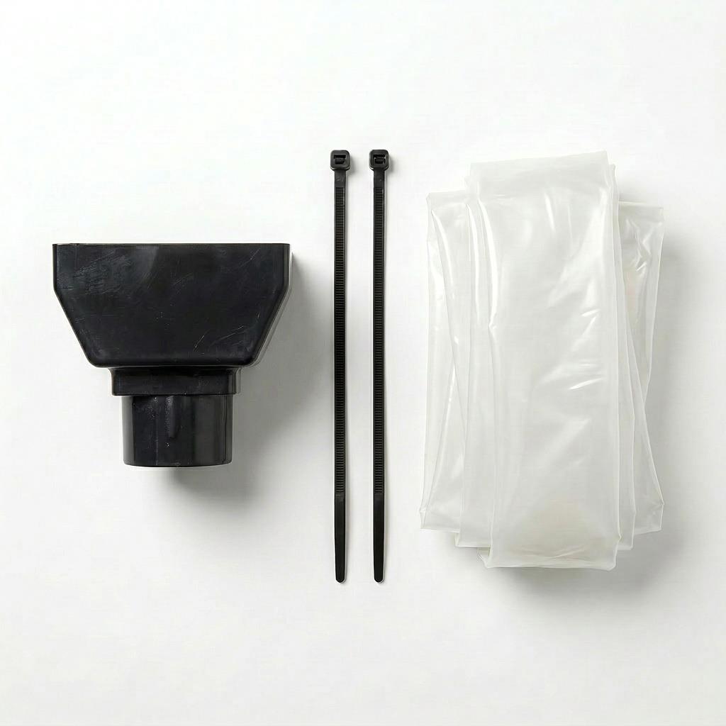 Black 5m Squared Gutter Stop End Outlet Kit 114mm