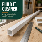 3 x 50mm White PVC Box Section 1 Metre Length
