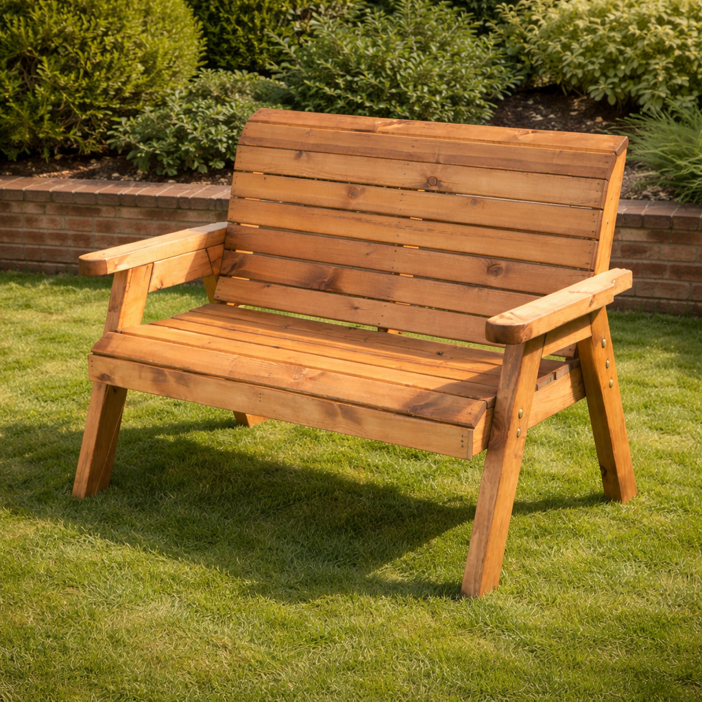 Wooden Garden Bench Two Seater