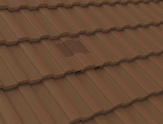 Manthorpe Dark Brown Castellated Roof Tile Vent & Adapter / Marley Ludlow Redland Sandtoft