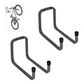 2 x Wall Mounted 180mm Tool / Bike Double Storage Hooks