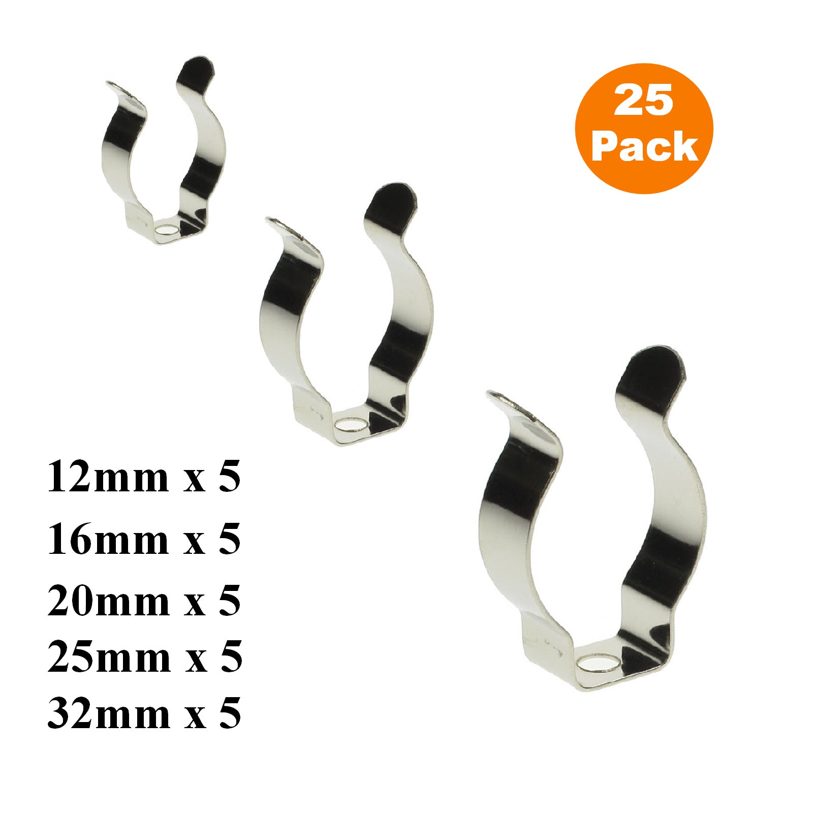 25 x Assorted Narrow Base Tool Spring Terry Clips