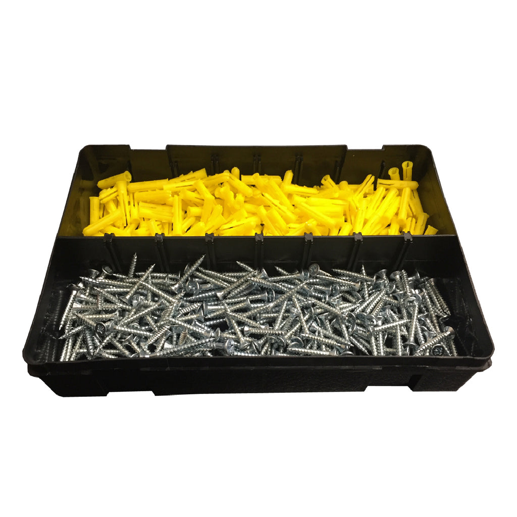 400 x Pozi Screws &Yellow Raw Plugs, 6 x 1" Twin Thread