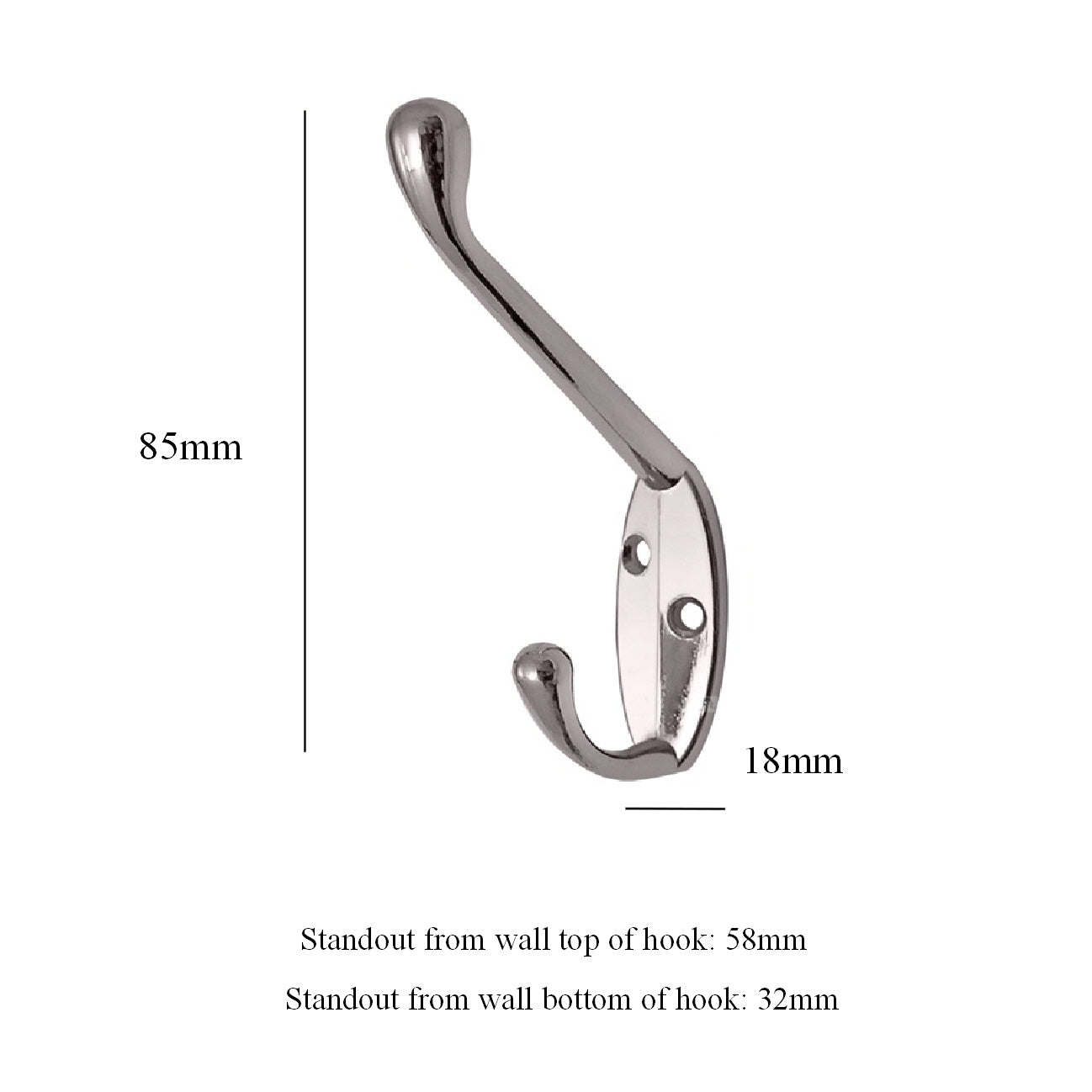 Chrome Double Hat and Coat Hooks
