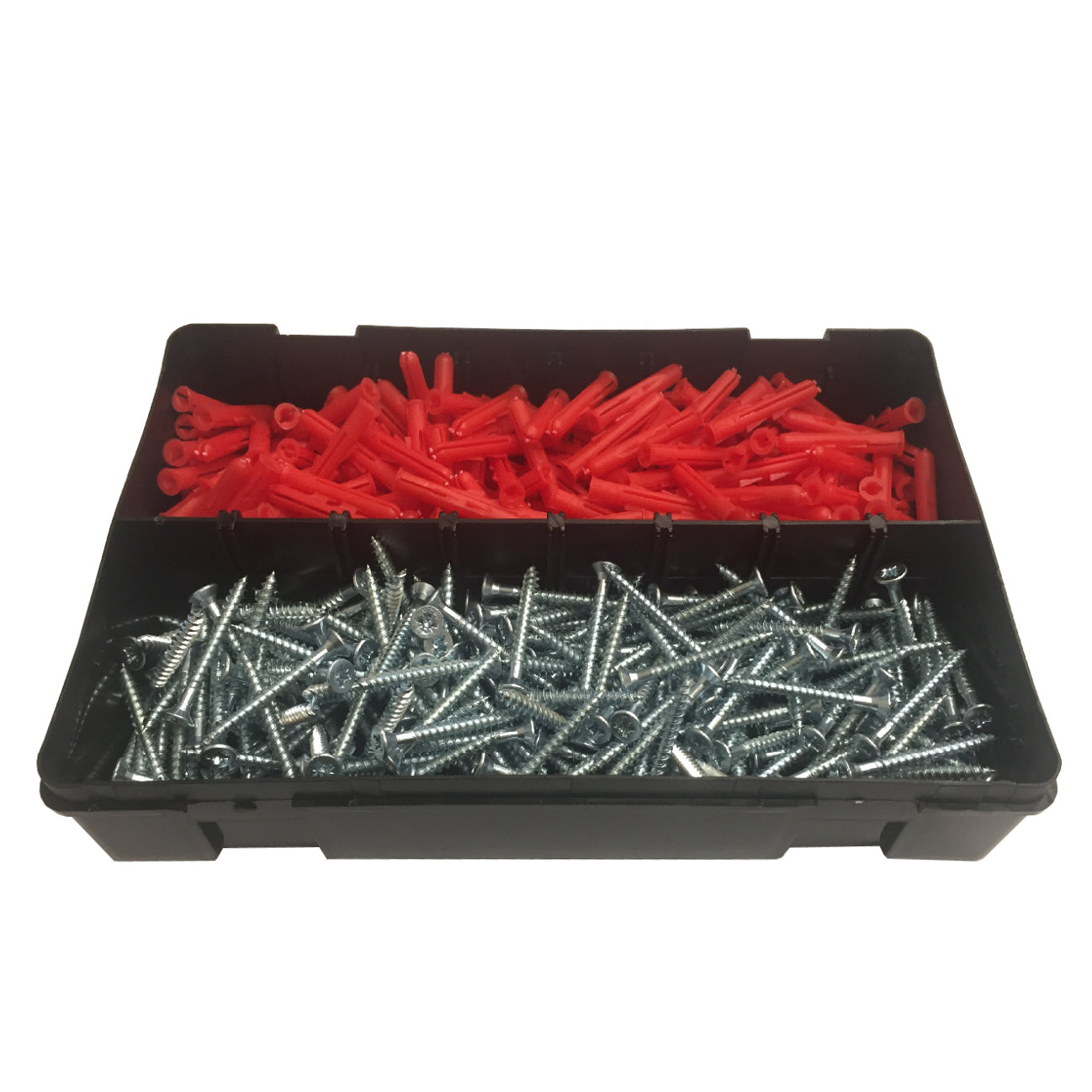 400 x Pozi Screws & Red Raw Plugs, 8 x 1½" Twin Thread