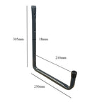 2 x Wall Mounted 250mm Utility Storage Hooks