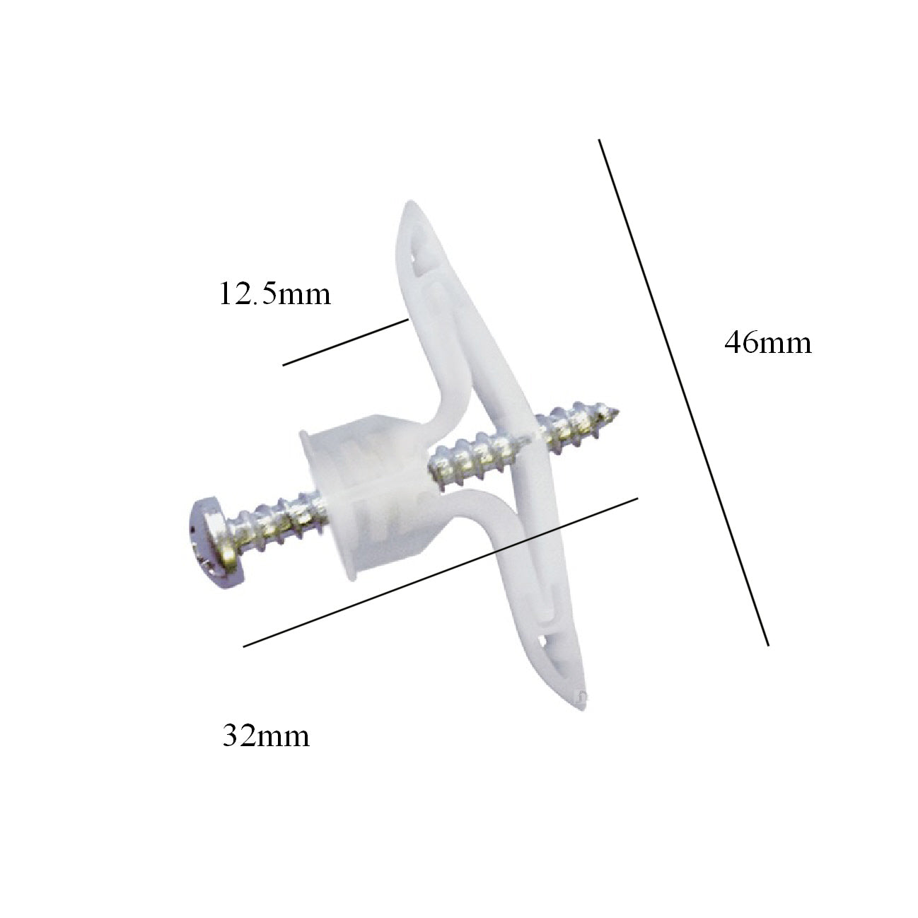 10 x Spring Toggle Plasterboard Plugs, Cavity Wall Expansion Fixings