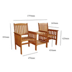 Hardwood 2 Seater Wooden Companion Set Garden