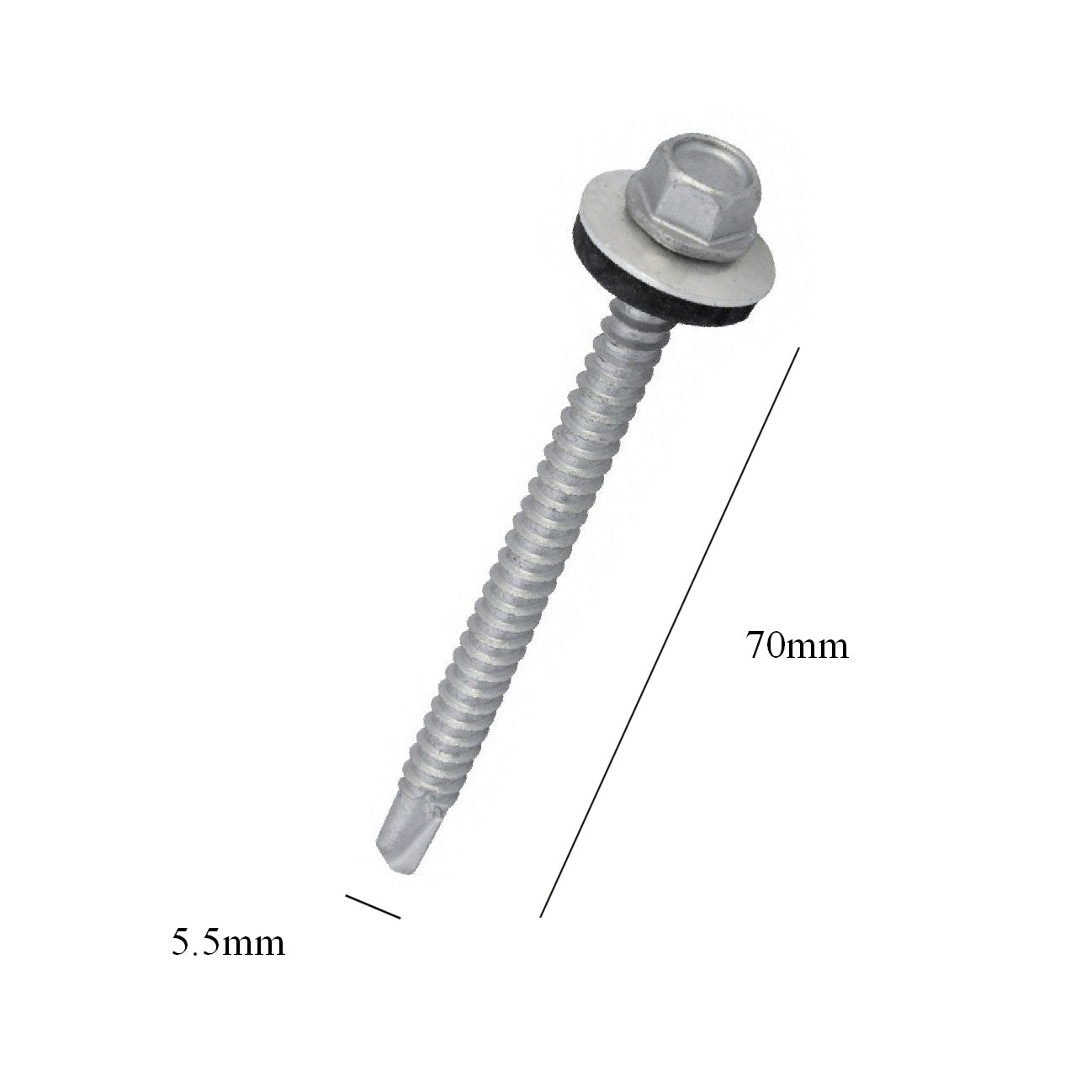 50 x  Roofing & Cladding Screws 5.5 x 70mm Self Drill