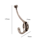 2 x Satin Nickel Large Pill Top Hat and Coat Hooks