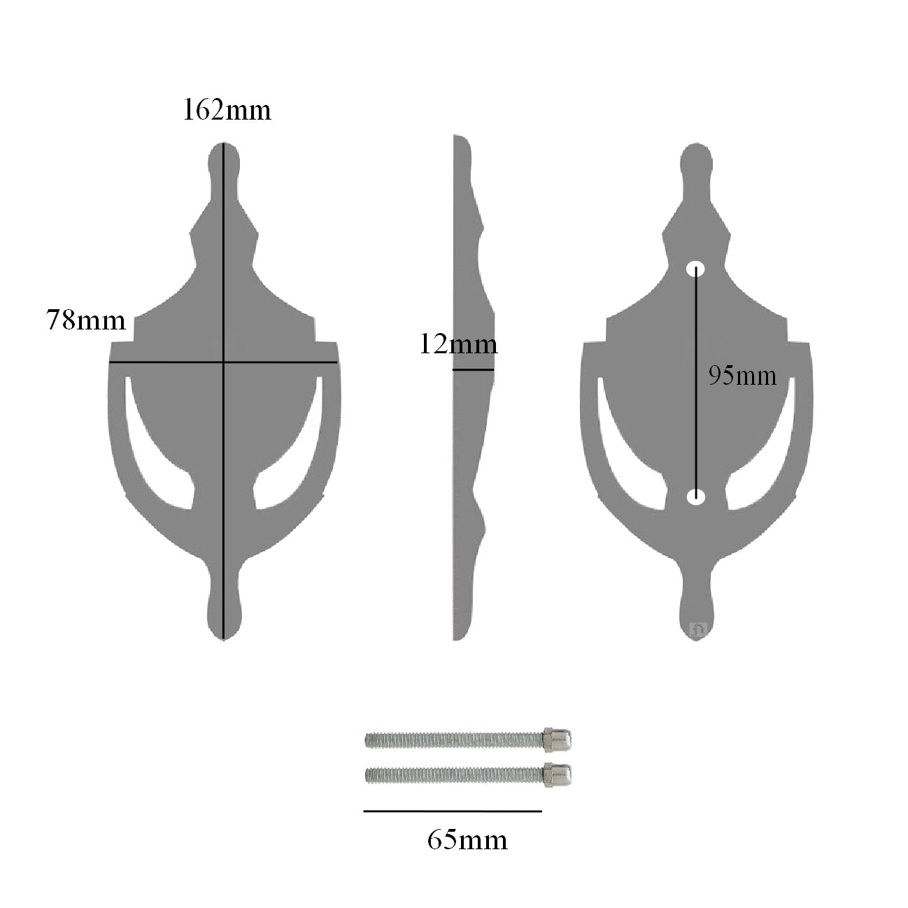 Polished Chrome Door Knocker 150mm Victorian Urn Style