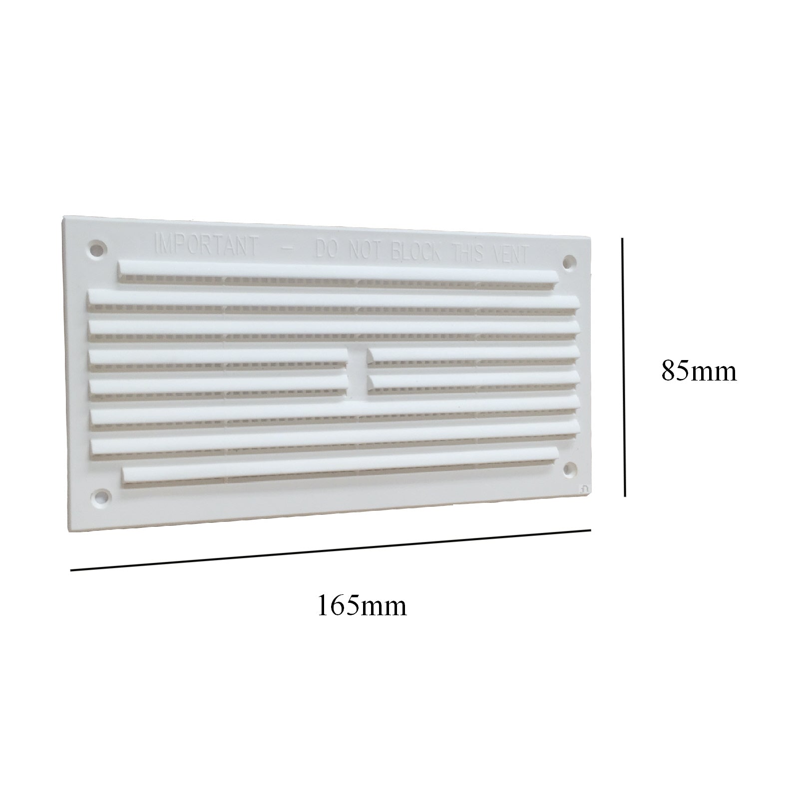 6" x 3" White Louvre Air Vent Grille with Removable Flyscreen Cover