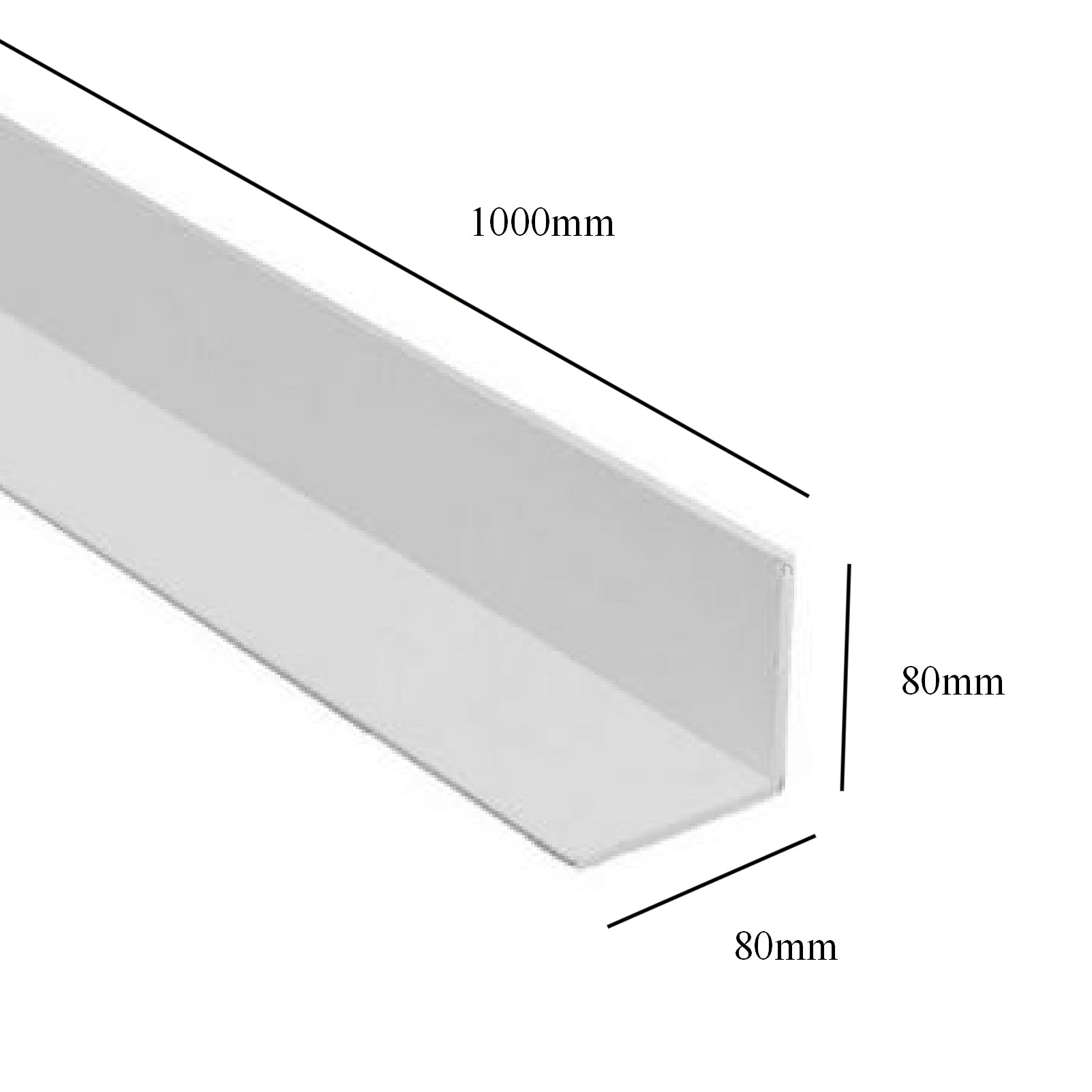 White 1 Metre UPVC Angle 80 x 80mm Corner Trim