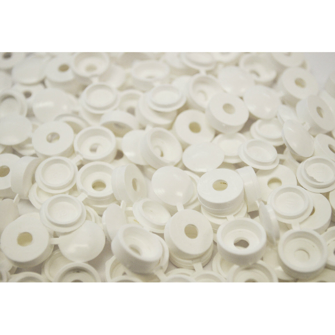 80 x White Fold Over Plastic Hinged Screw Caps / 17mm Large Cups