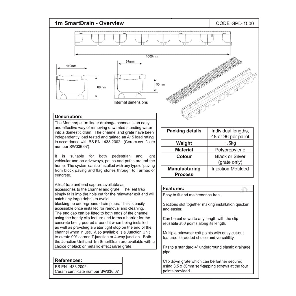 Garage Drainage Pack & Accessories (3x 1m)