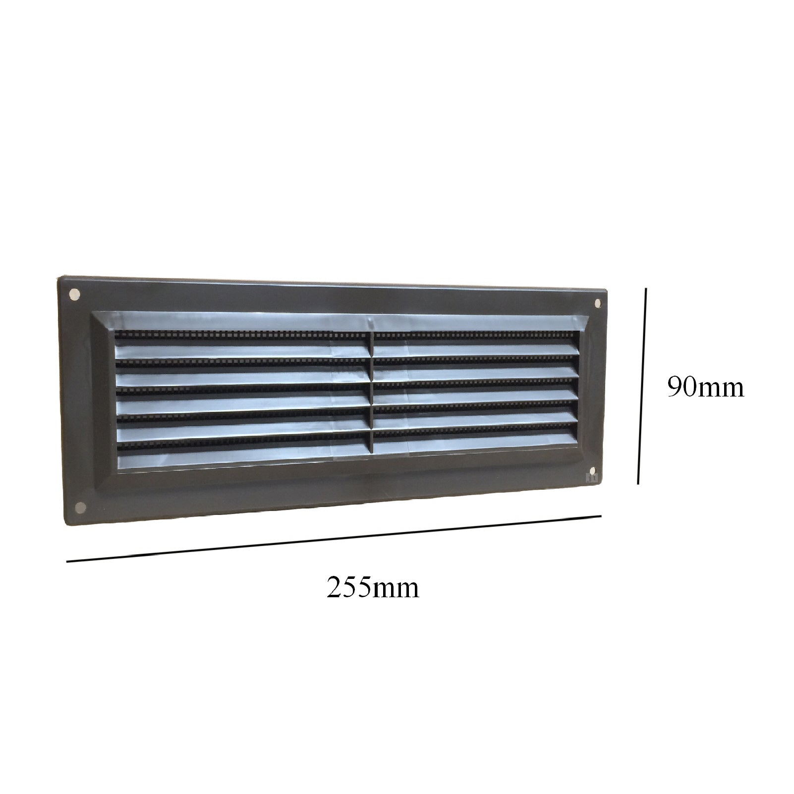 9" x 3" Brown Plastic Louvre Air Vent Grille with Flyscreen Cover
