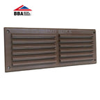9" x 3" Brown Plastic Louvre Air Vent Grille with Removable Flyscreen Cover