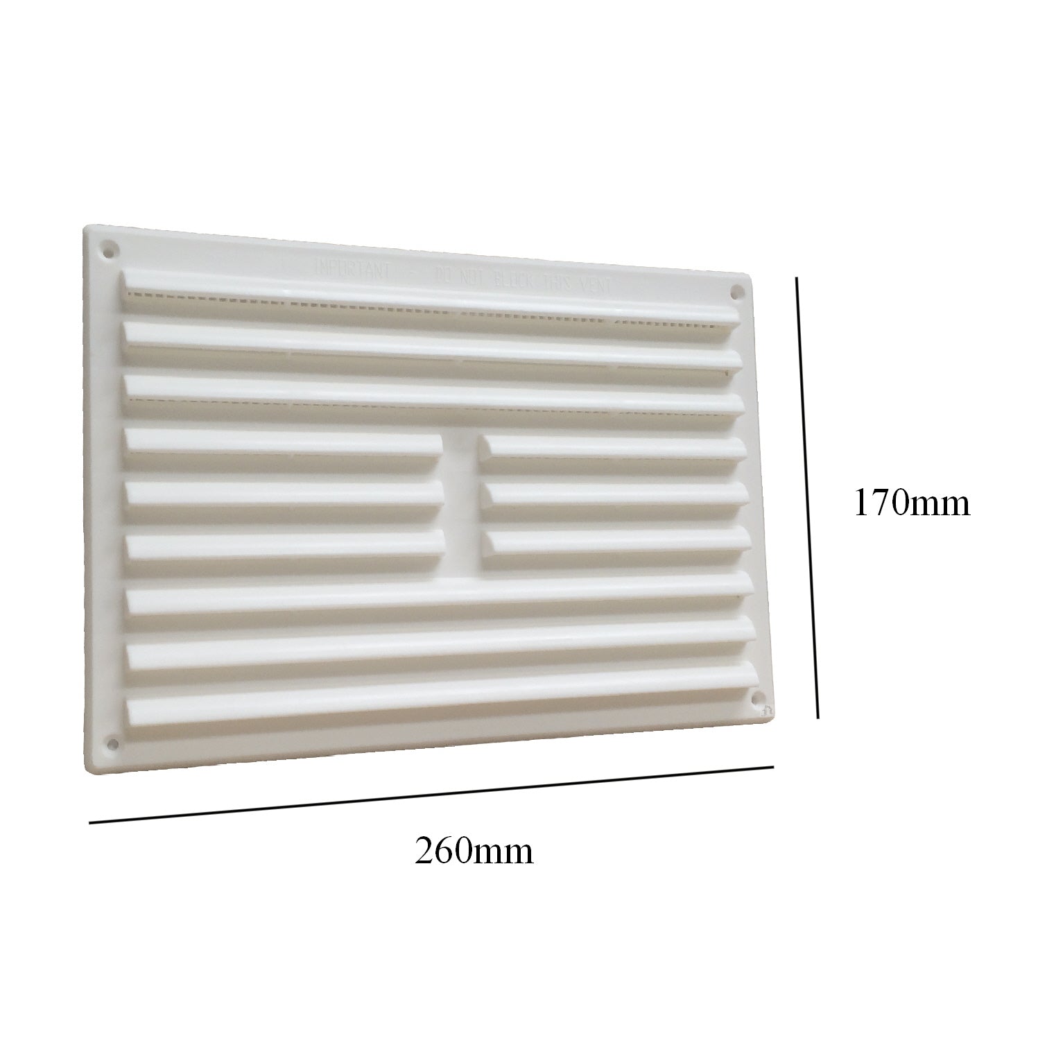 9" x 6" White Louvre Air Vent Grille with Removable Flyscreen Cover