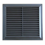 9" x 9" Brown Plastic Louvre Air Vent Grille with Flyscreen Cover