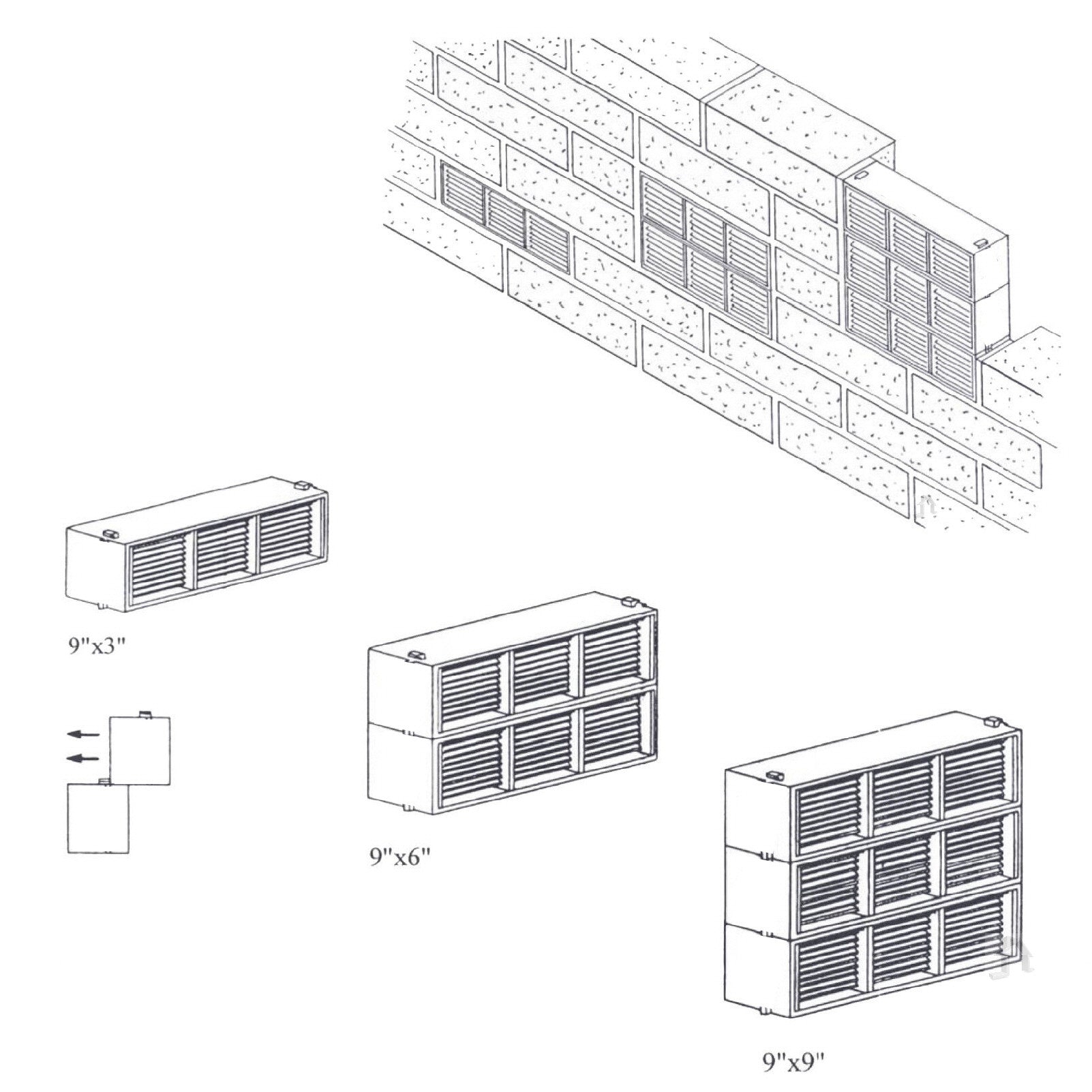 Manthorpe Grey Interlocking Air Brick Vents