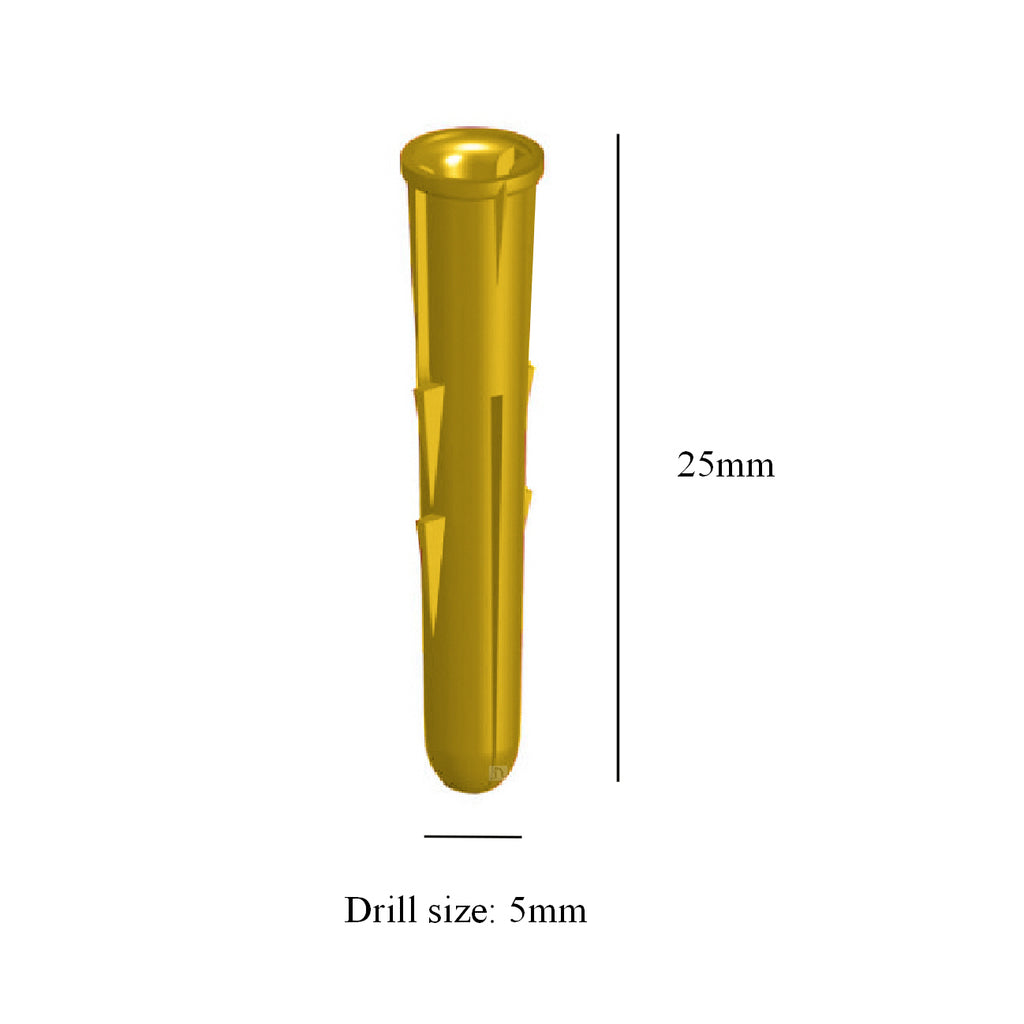 300 x Heavy Duty Yellow Wall Raw Plugs