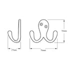Chrome Double Coat Hooks